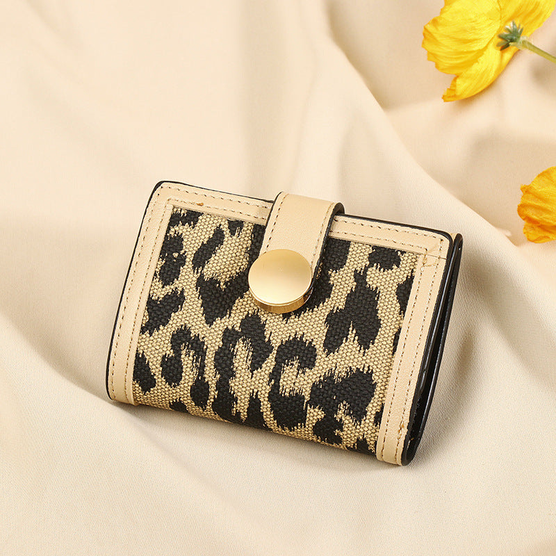 Women’s Trendy Leopard Print Fashion Short Wallet - Wildly Stylish Leopard Print Short Wallet for Women