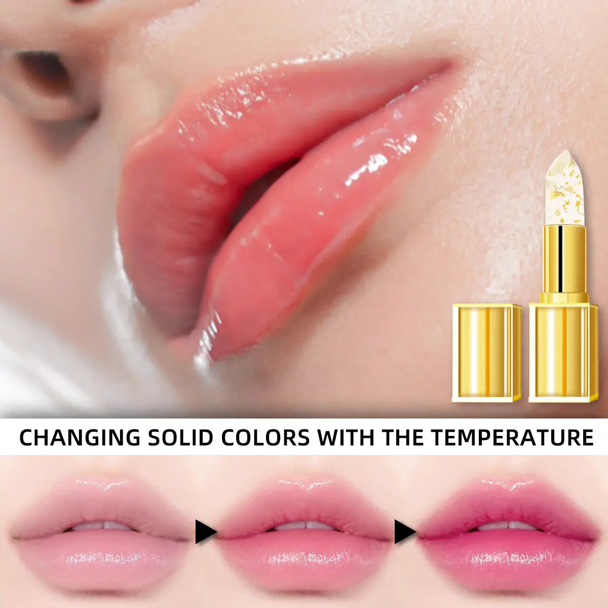 Long Lasting Waterproof Moisturizing Lip Tint Nonstick Cup Temperature Sensitive