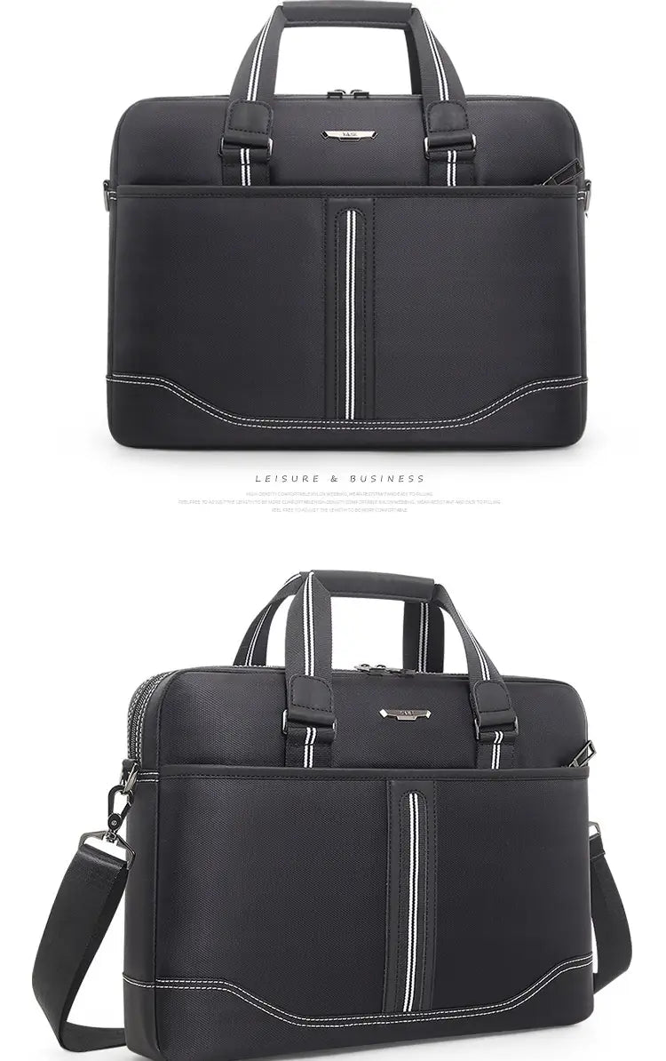 Black Oxford Cloth 16 Inch Waterproof Business Travel Men’s Handbag