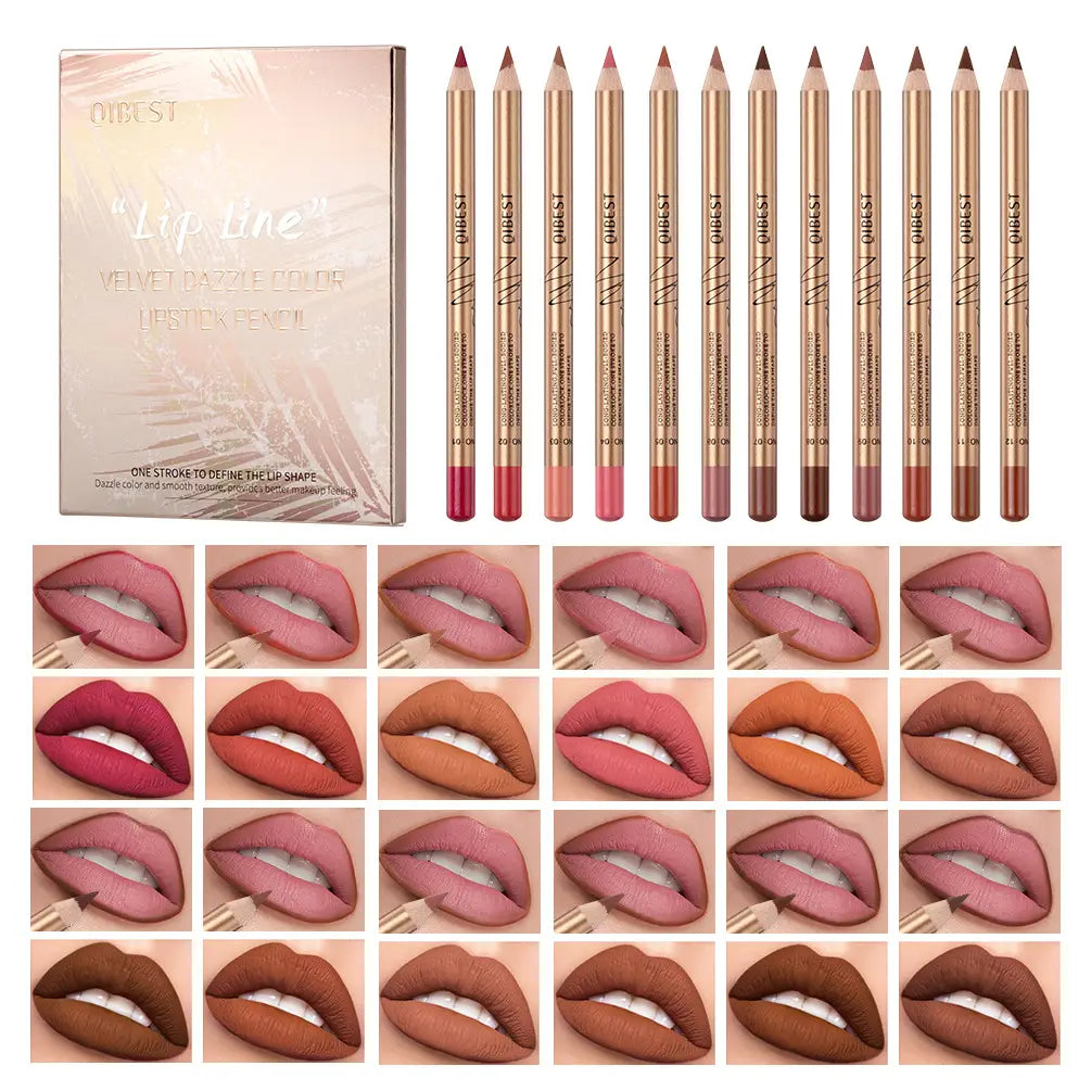 Waterproof Lip Liner Suit with Smudge-Long Lasting and Superior Color Rendering