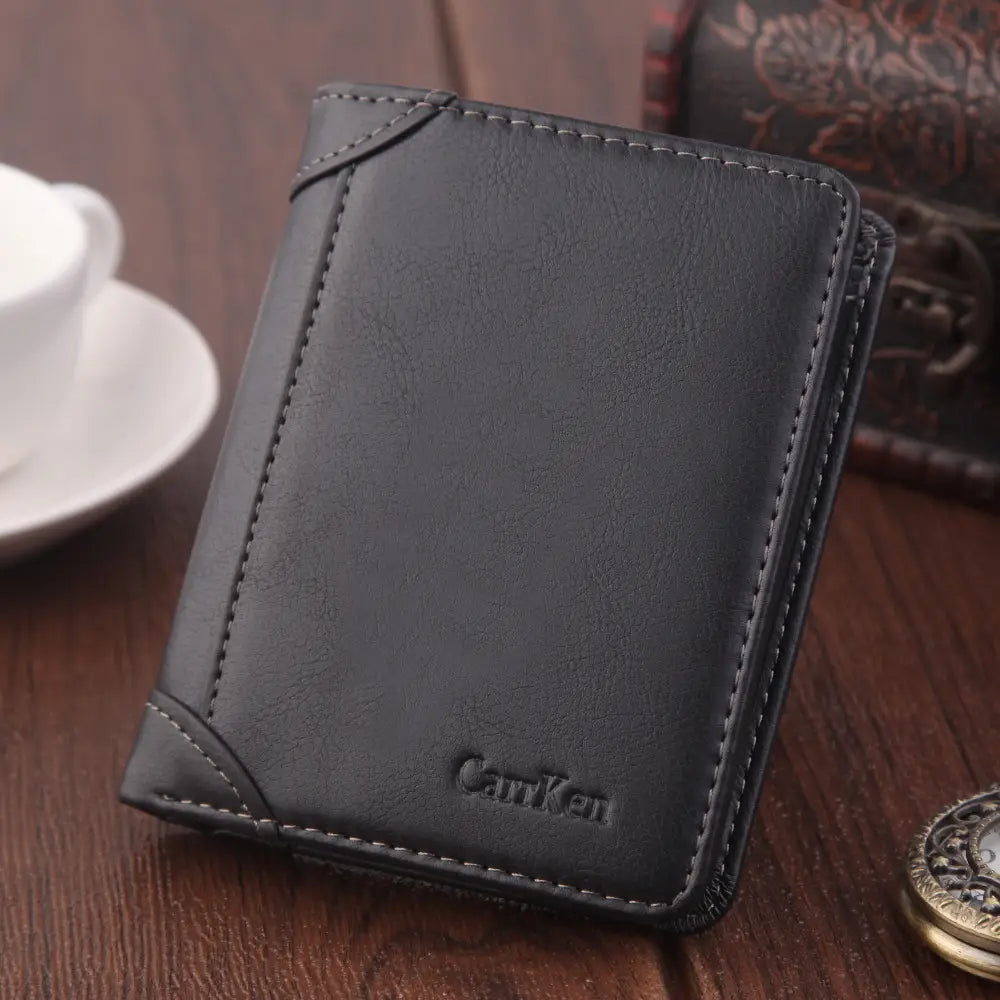 PU Leather Wallet with Multiple Slots for United States and CHF Currency
