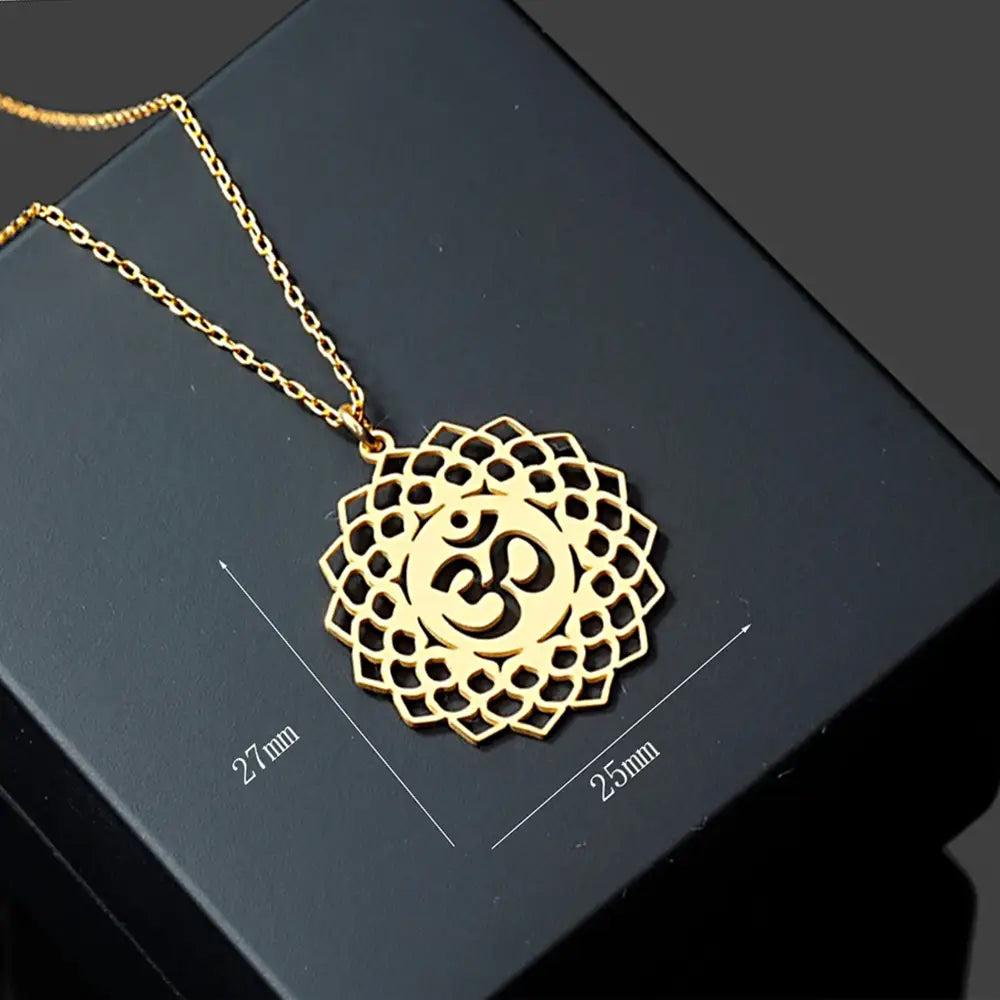 Symbol Necklace Lotus Pendant Personalized Stainless Steel