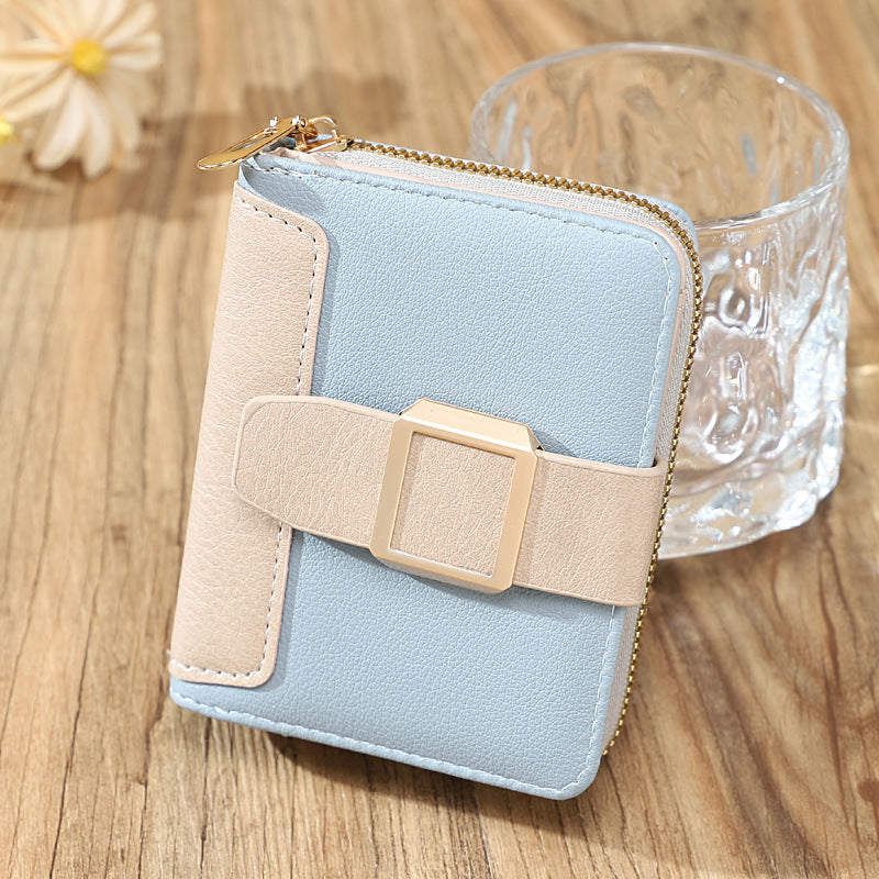 Women’s Short Zipper Vertical Buckle Small Wallet - Purse Perfection: Tiny Wallets for Big Adventures