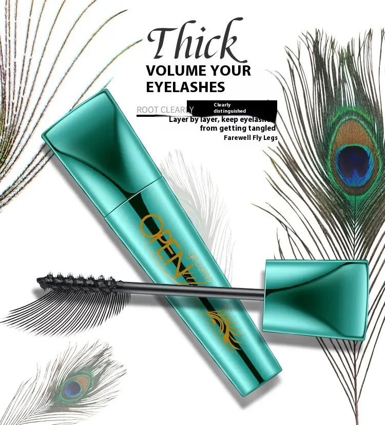 Long Curling Base Peacock Mascara for Curly Black Eyelashes