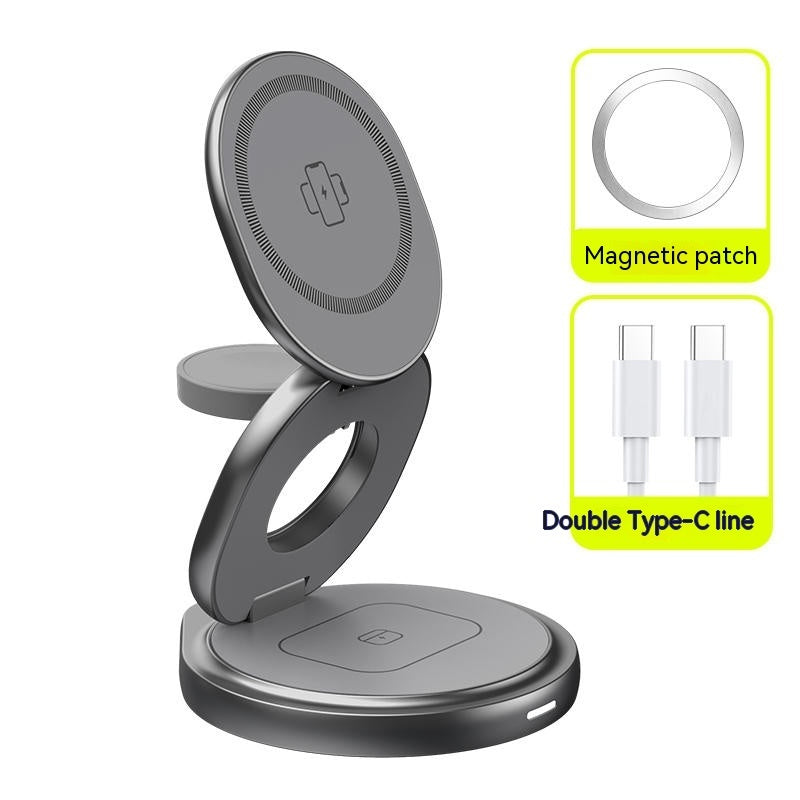 3-in-1 Wireless Charger Magnetic Folding Stand - Charge Like a Pro with This Funky 3-in-1 Stand