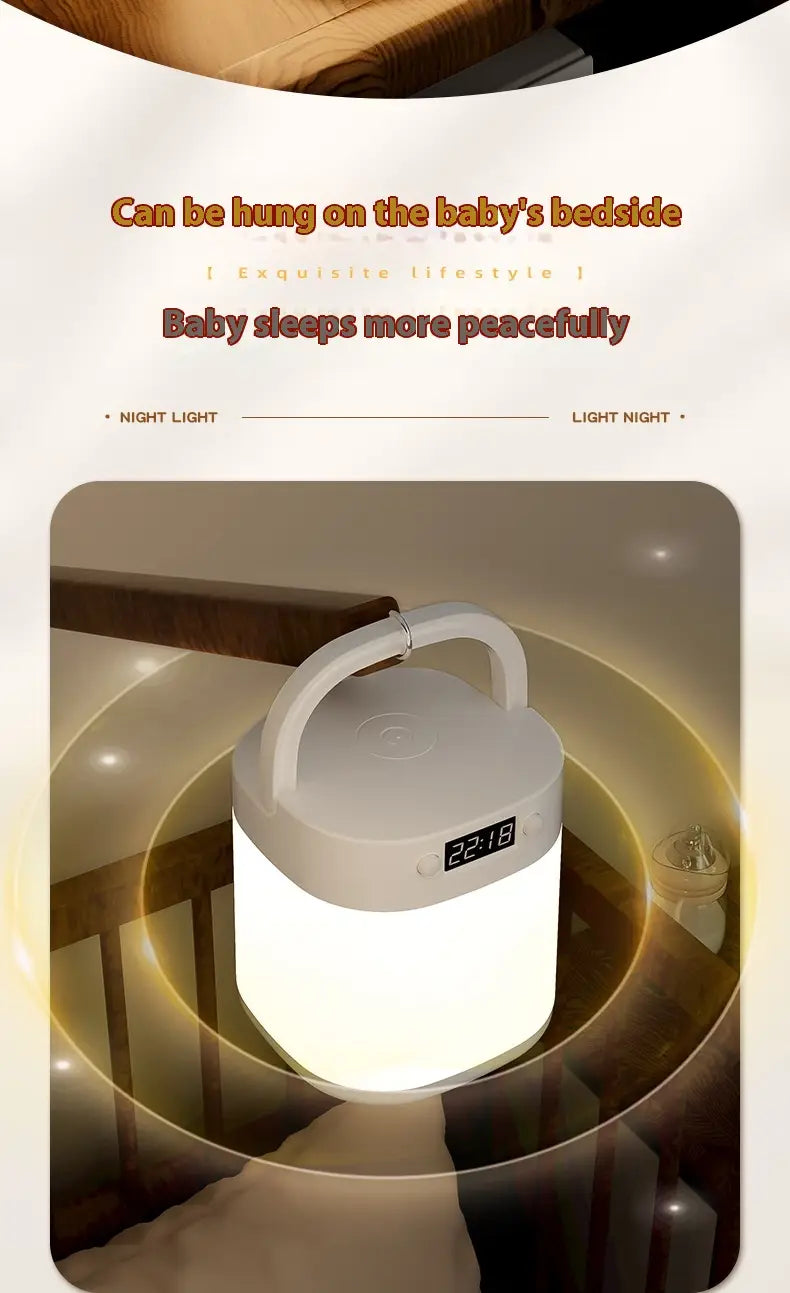 Rechargeable Portable Table Lamp with Tricolor LED Light and Remote Control