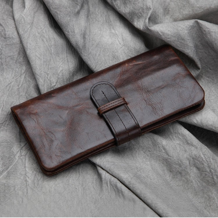 Men’s Casual Long Head Leather Money Clip - Men’s Genuine Leather Money Clip for Casual Cash Flow