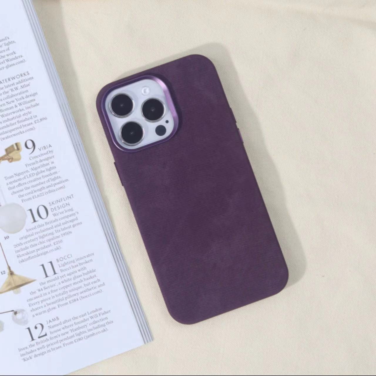 Fiber Pattern Magnetic Suction Phone Case Compatible with iPhone Models