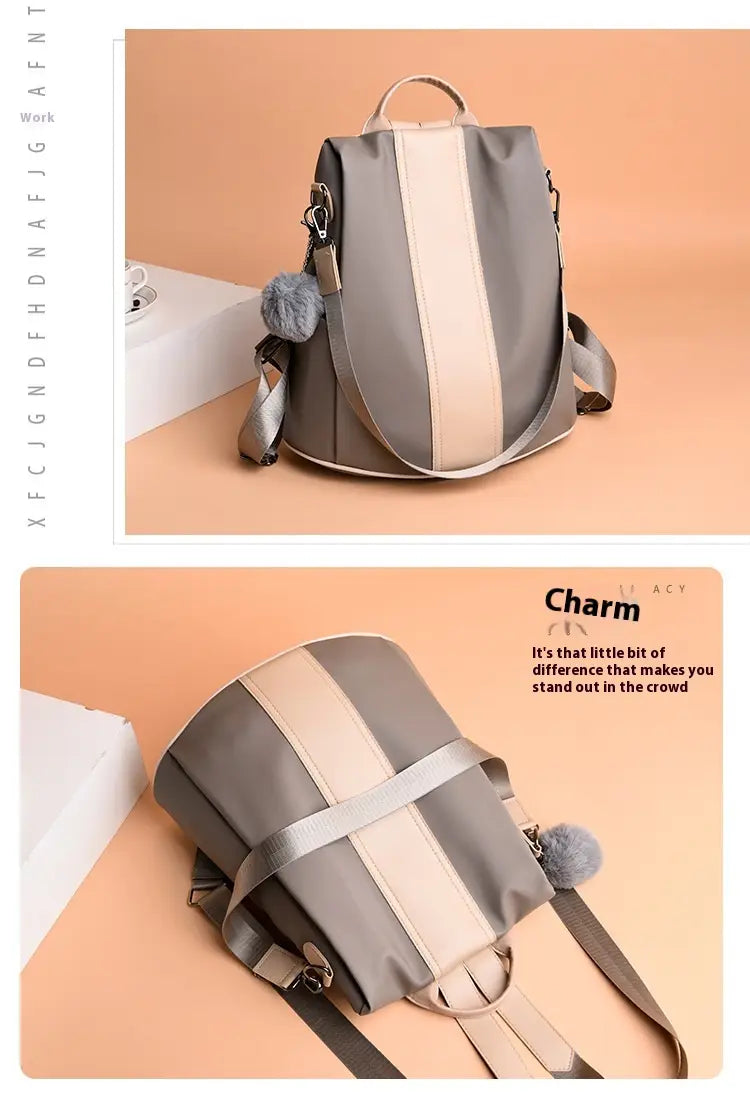 Large Capacity Casual Backpack with Double Nylon Carrying Space