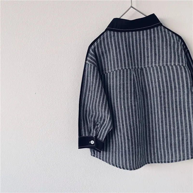 Long Sleeve Shirt with Cotton Collar and Pointed Lapel for Men in the United States