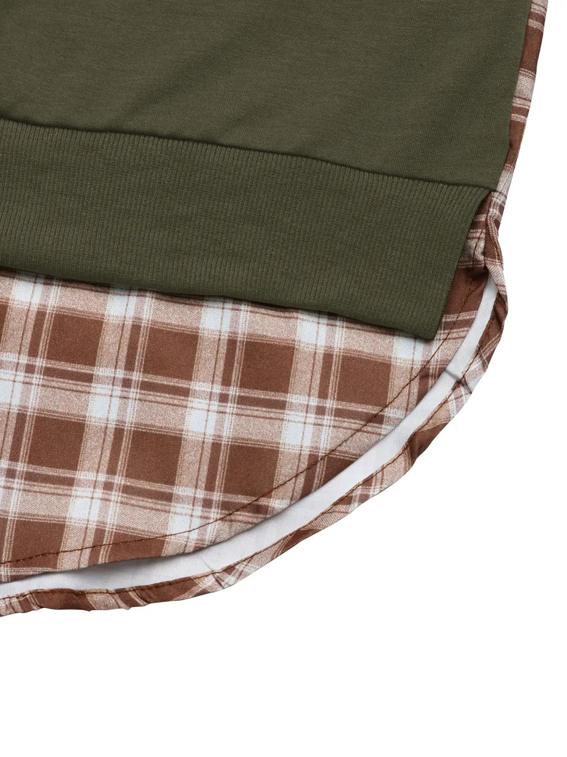 Army Green Loose Fit Pullover Japanese Korean Casual Splice Sweatshirt