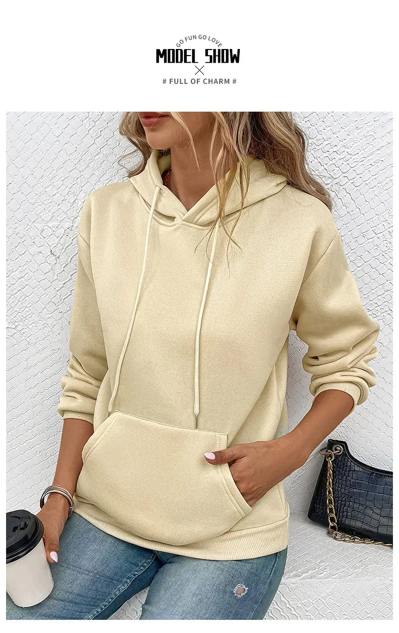 Japanese Korean Casual Pullover Sweatshirt with Pockets Polyester Unisex