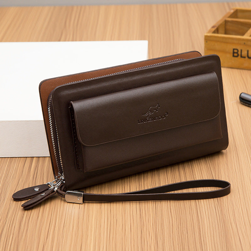 Men’s Business Clutch Double Zipper Large Capacity - Size Matters with Men’s Double Zipper Clutch