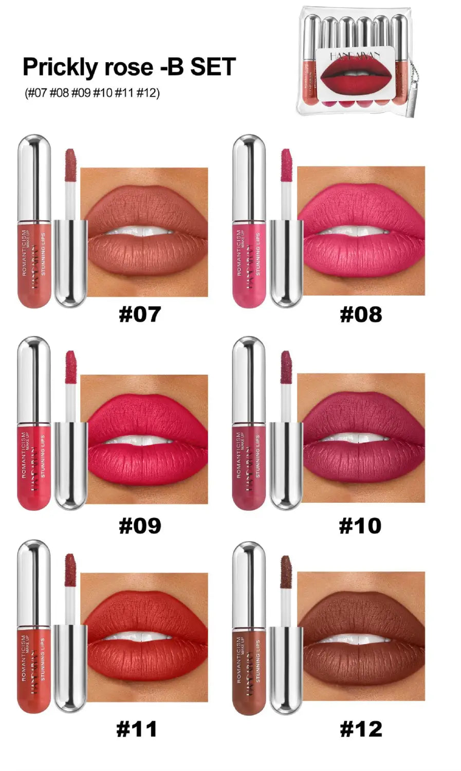 Waterproof 6-Color Lip Gloss Suit with Stain-Free Capsules for Lasting Wear