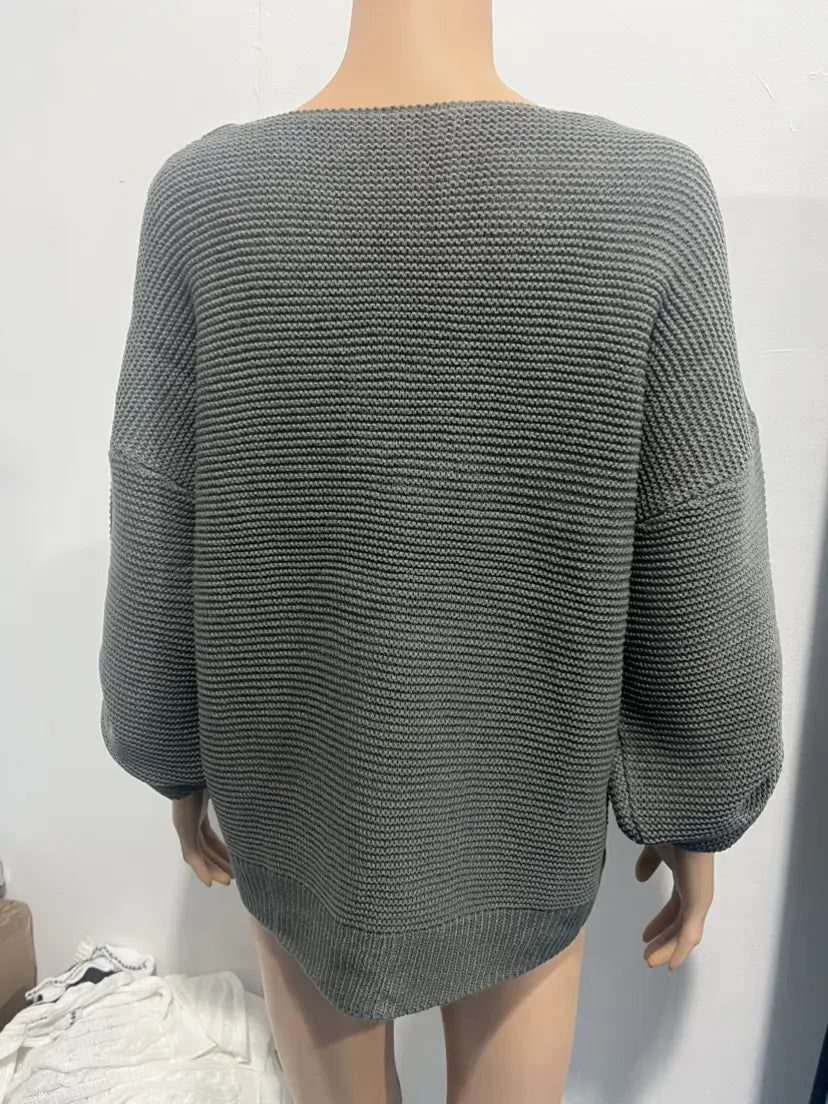 Hädas akrüül pulloveri kampsun lahtise kellukese varruka Crewneck Women’s Top