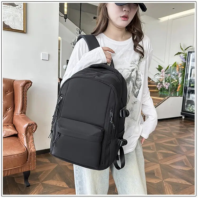 Solid Color School Rucksack Polyester Nylon Urban Umhängetasche für Männer und Frauen