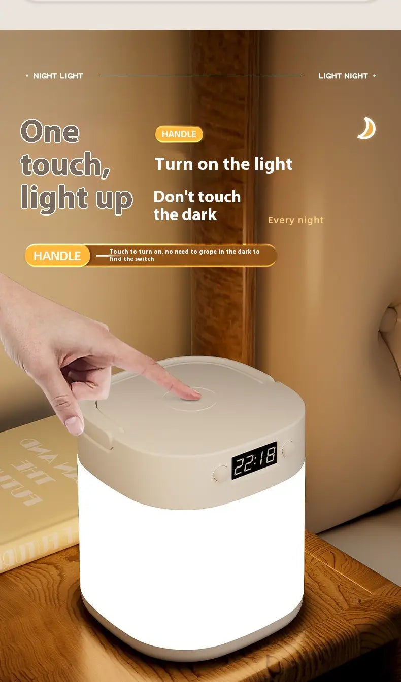 Rechargeable Portable Table Lamp with Tricolor LED Light and Remote Control