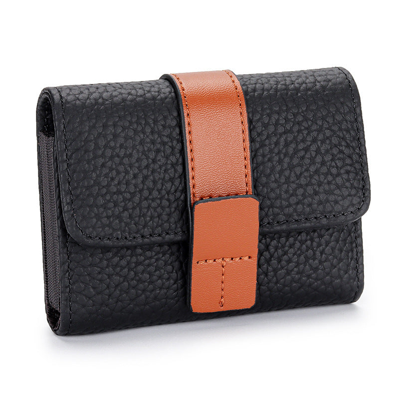 Women’s Leather Card Holder Small Exquisite High-end Multiple Card Slots - Exquisite Card Holder with Coin Pocket