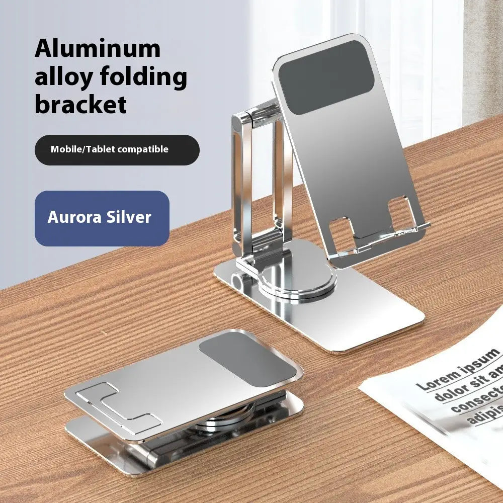 Metal Rotating Mobile Phone Stand with Aluminum Alloy Foldable Design