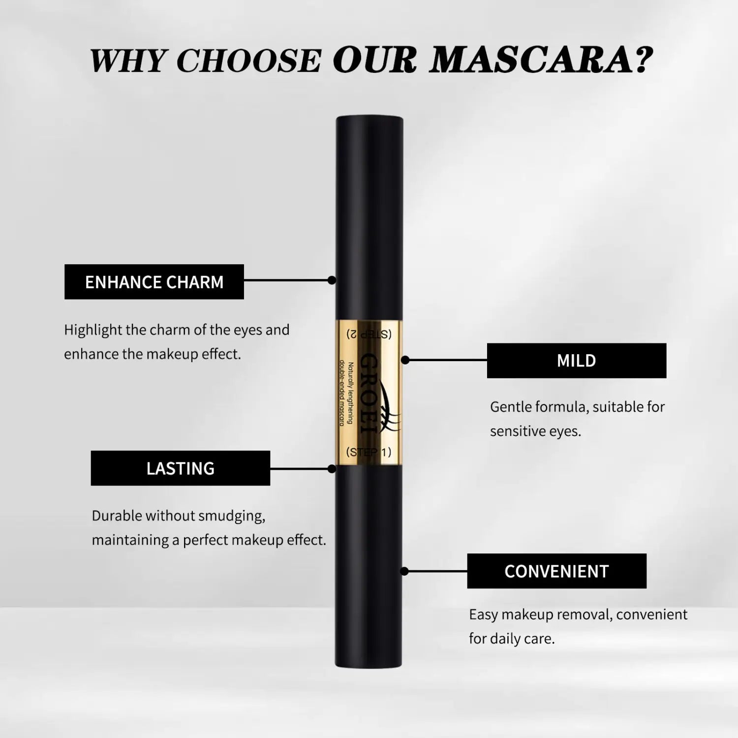 Black Net 3g Mascara with Vitamin E and Squalane for Lash Shaping