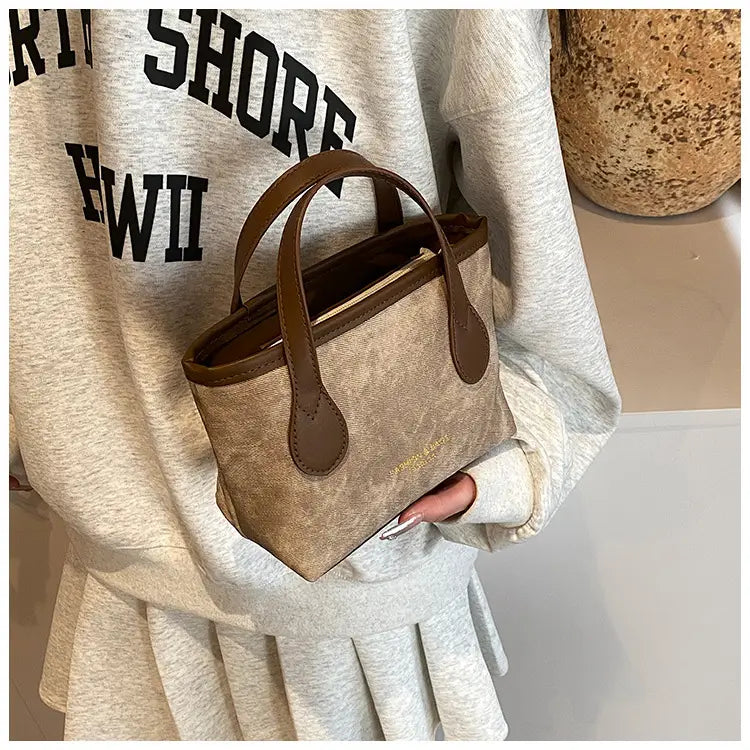 Medium PU axelväska för kvinnor svartbrun med intern mobiltelefonficka