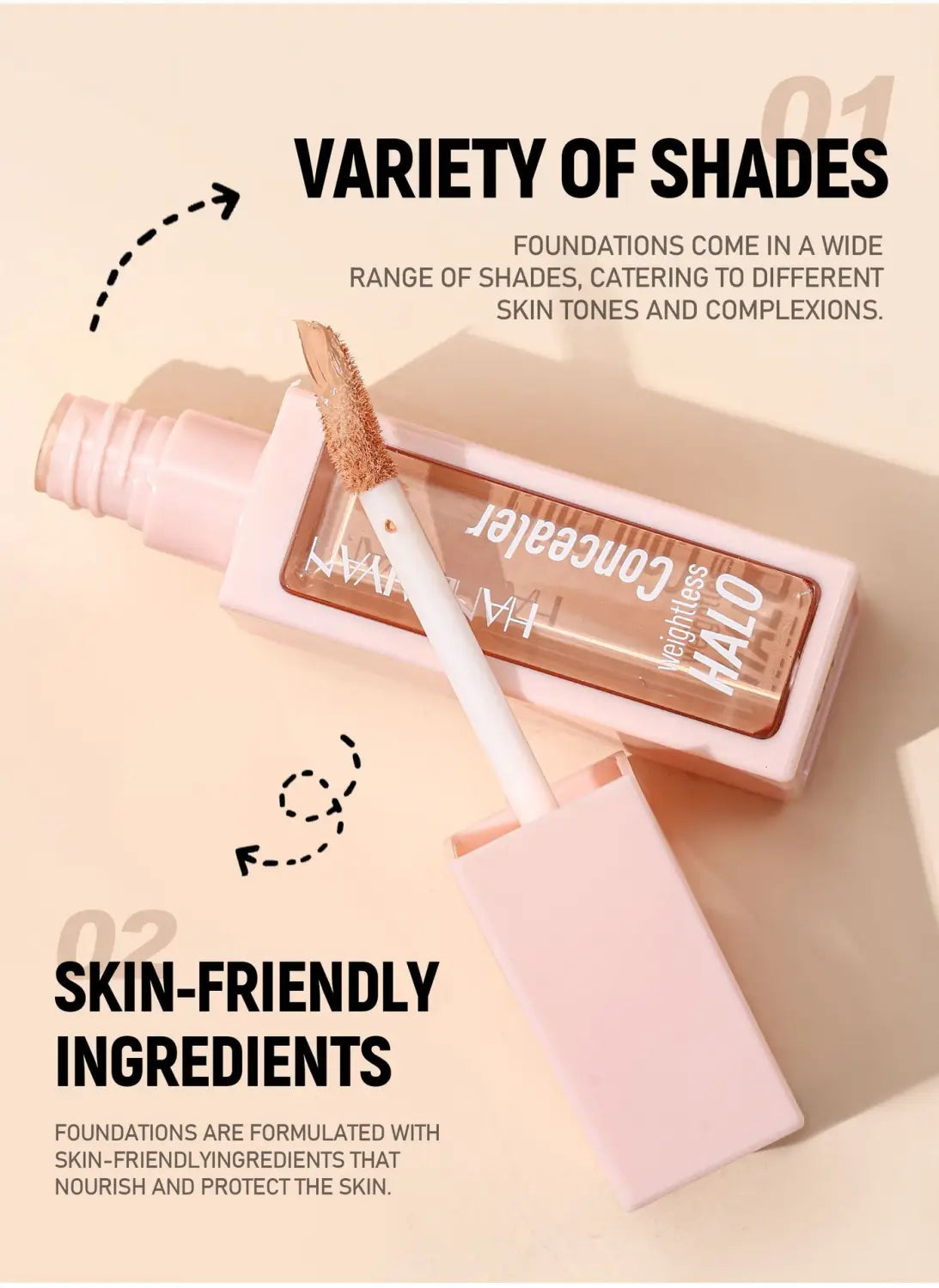 Long-Lasting Shading Cream Concealer with Color Correction and Invisible Pores