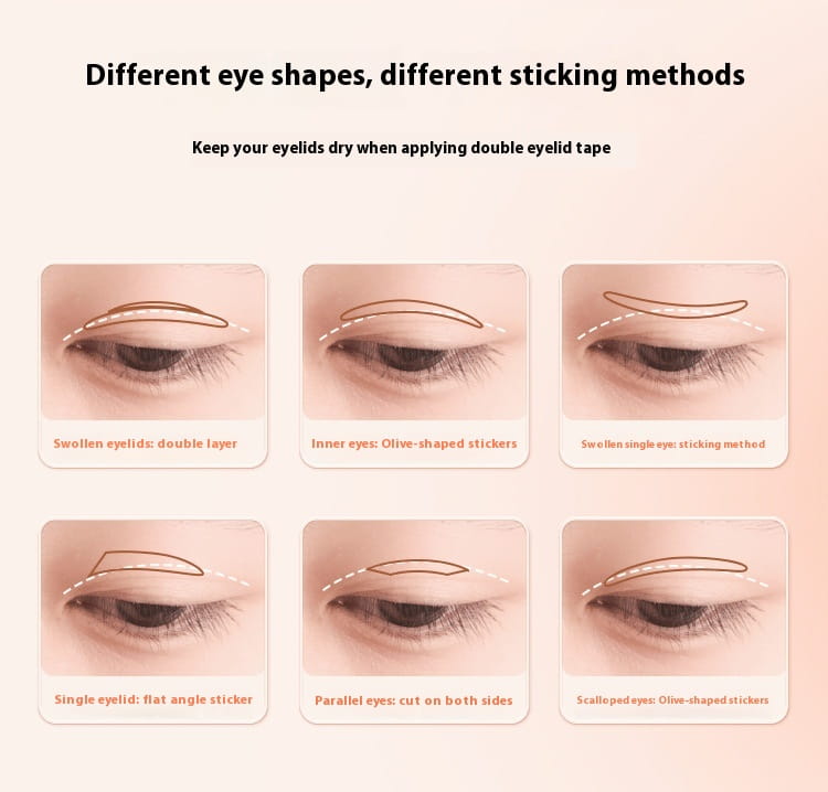 Double Eyelid Stickers Set with Crescent and Olive Shapes for Natural Look