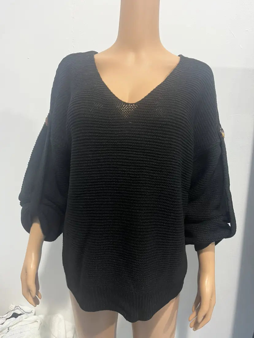 Hädas akrüül pulloveri kampsun lahtise kellukese varruka Crewneck Women’s Top