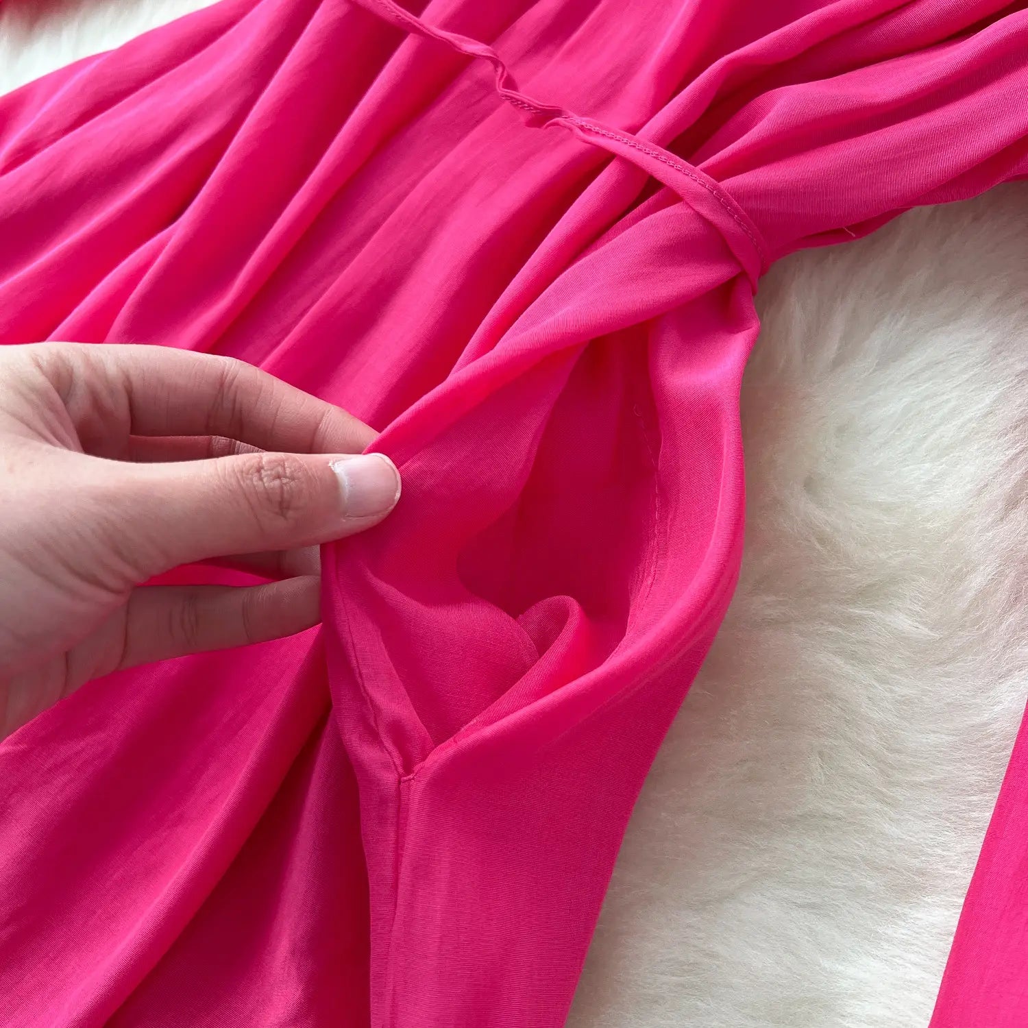 Polyester A-lijn rok met lange mouwen in meerdere kleuren voor vrouwen