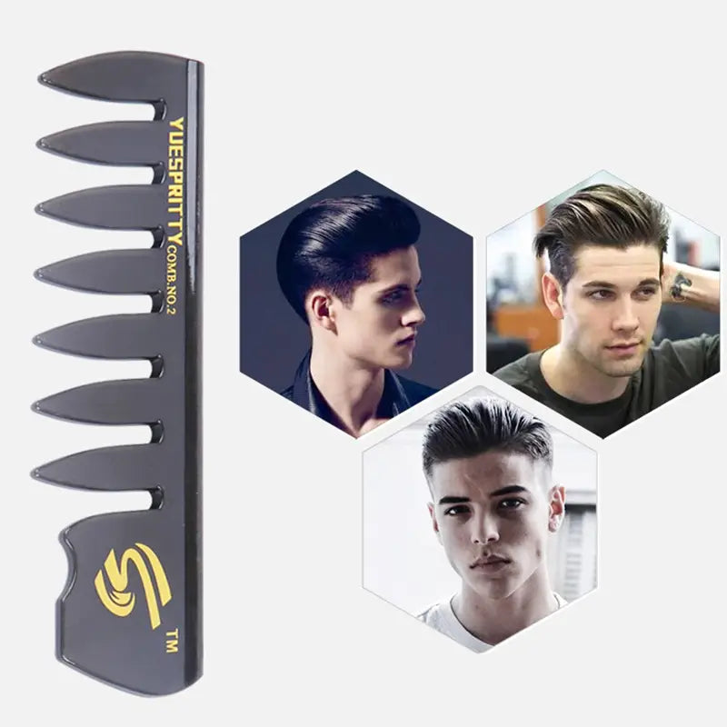 Men’s Special Retro Back Head Texture Styling Oil Comb