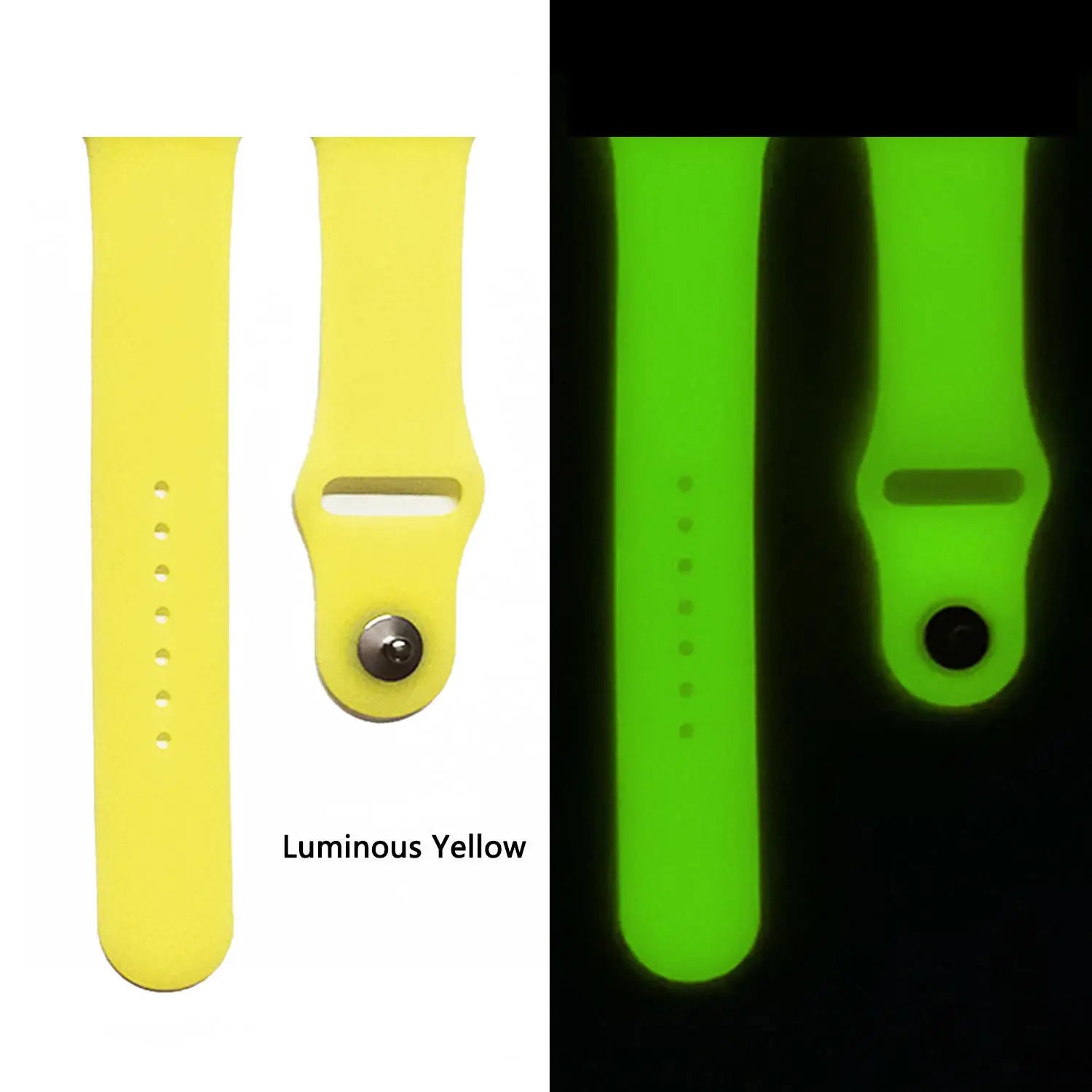 Silicone Fluorescent Strap Pure Color Luminous Design Durable Replacement Band