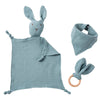 Baby Nibbling Doll Rabbit Triangular Binder Suit - Lake Blue