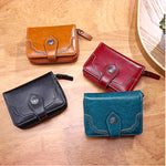 Women’s Retro Wax Leather Zipper Wallet - Wallets That Make Your Money Look Fabulous