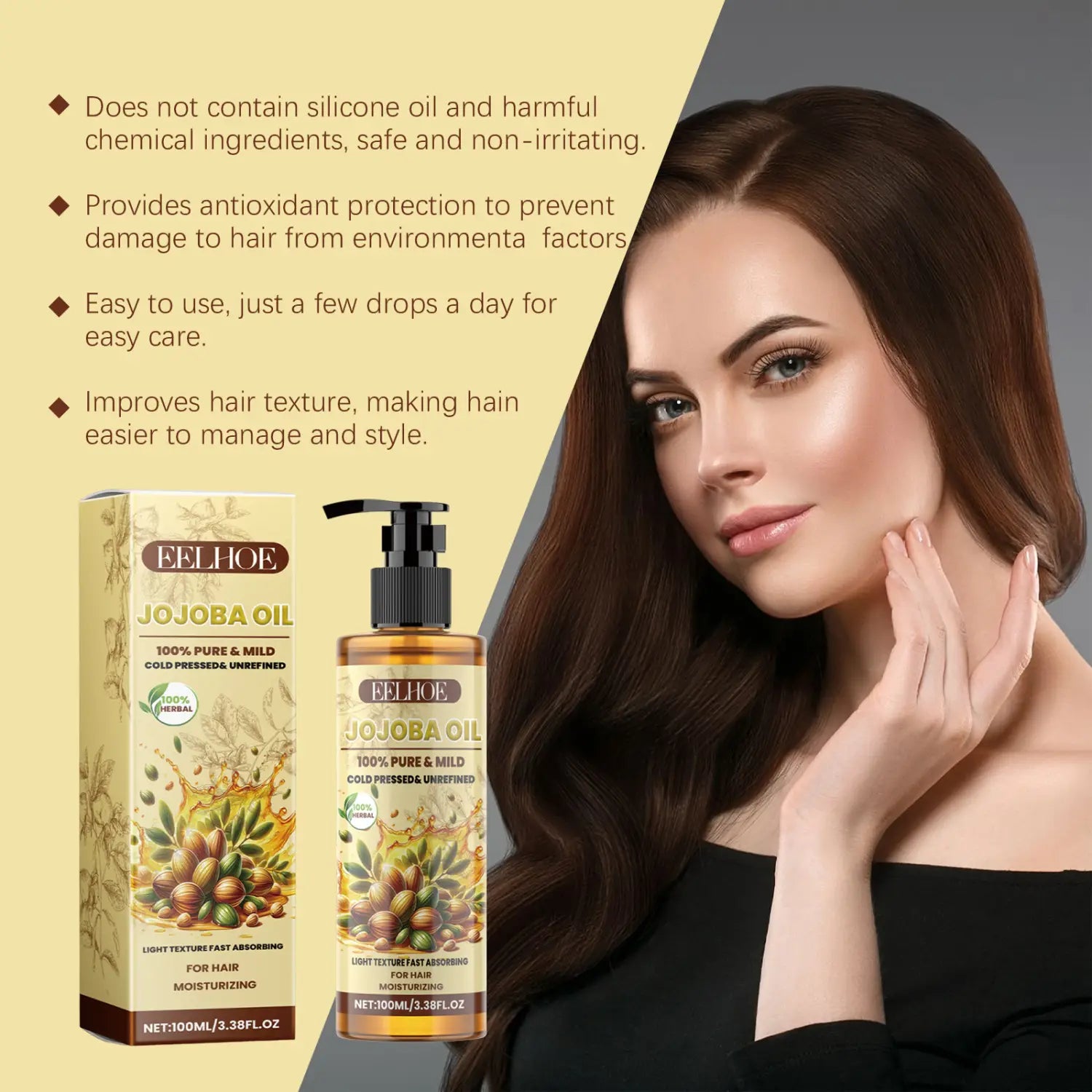 Jojoba Hair Care Essential Oil for Soft Healthy 100ml