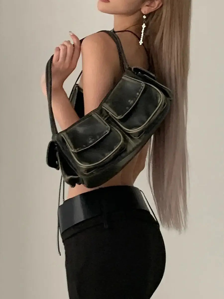 Brushed Hot Girl Portable Shoulder Underarm Bag with Polyester Lining