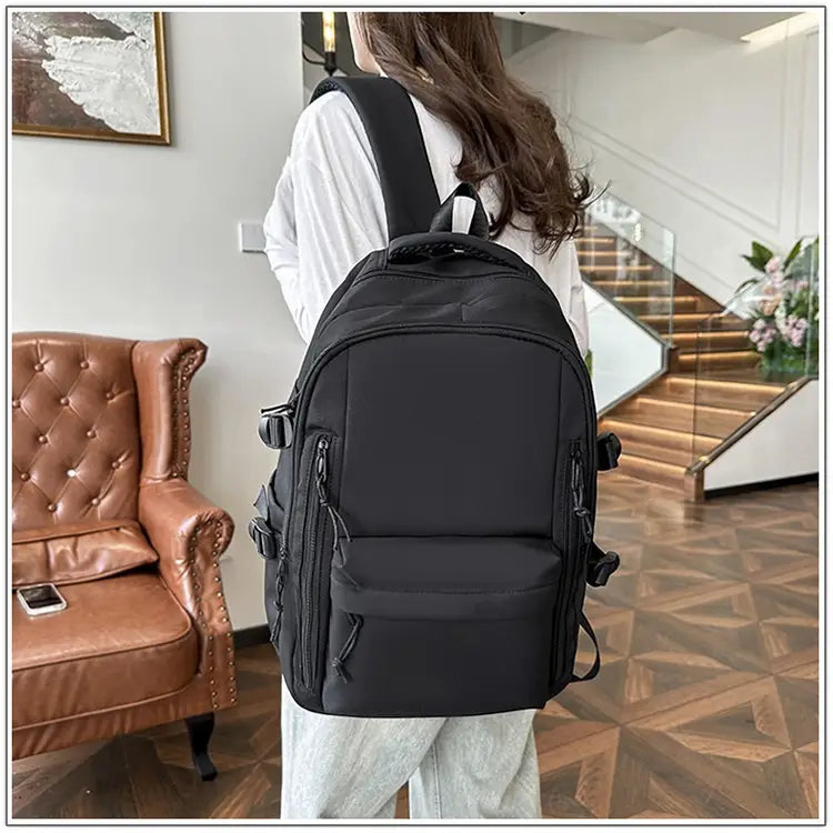 Solid Color School Rucksack Polyester Nylon Urban Umhängetasche für Männer und Frauen