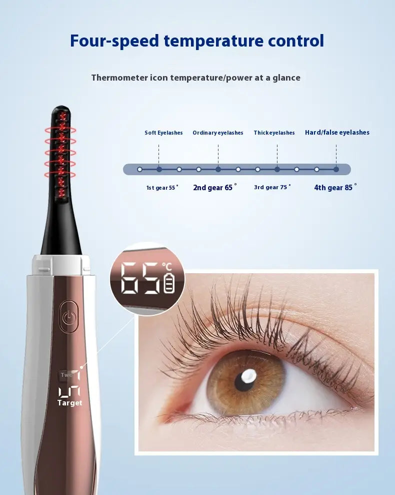 Electric Heating Eyelash Curler with Waterproof Silicone Bruch Head