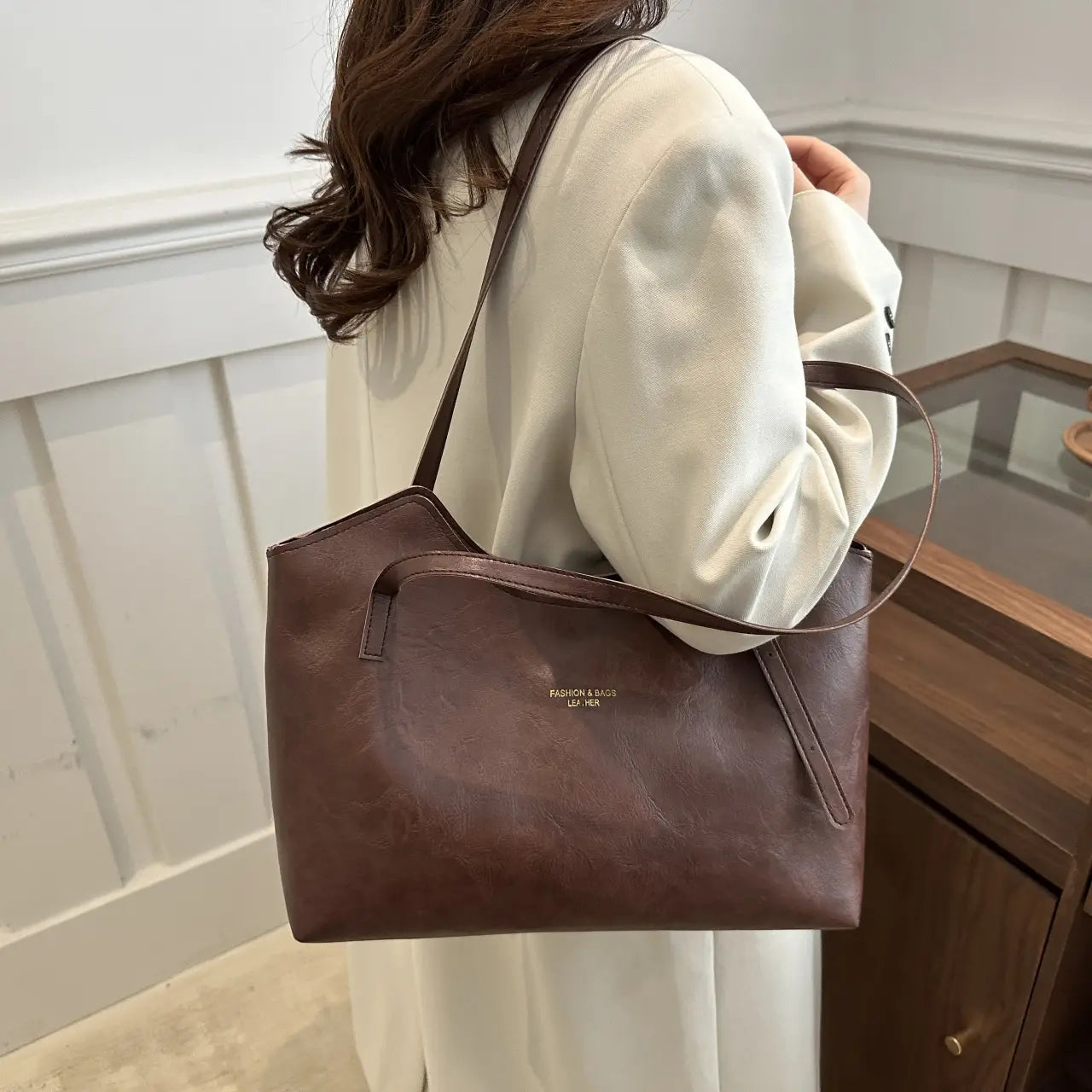 Sac de messager en cuir PU avec des poches téléphoniques et fichiers pour le travail ou les voyages