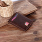 Men’s Short Leather Oil Wax Wallet Card Holder - Wallets for Men Who Don’t Like Bulges in Pockets