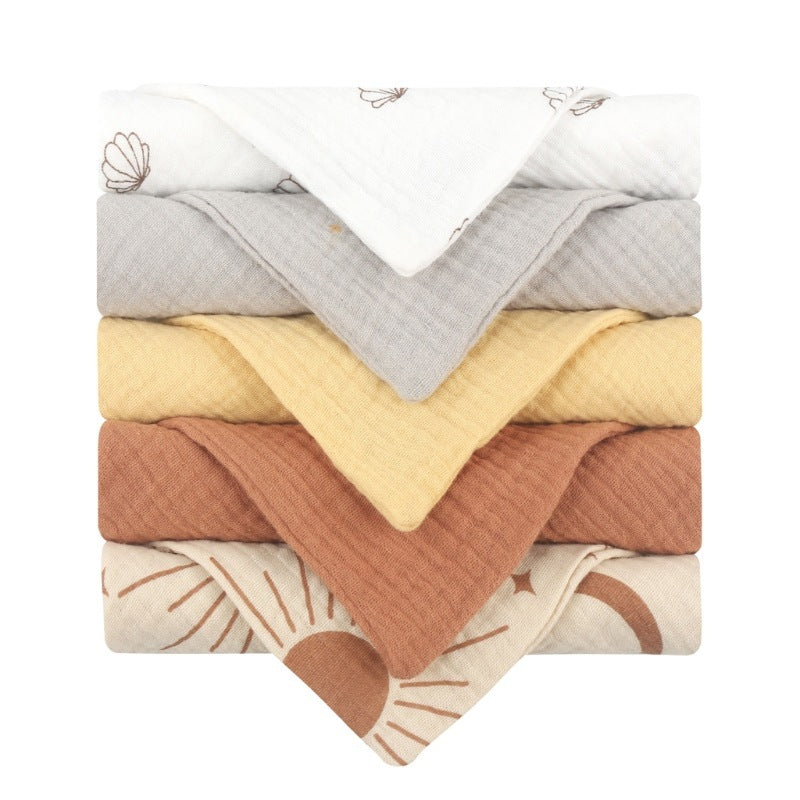 5-piece Baby Towel Plain Cotton Face Towel - Soft Baby Towels for Tiny Tots and Messy Moments