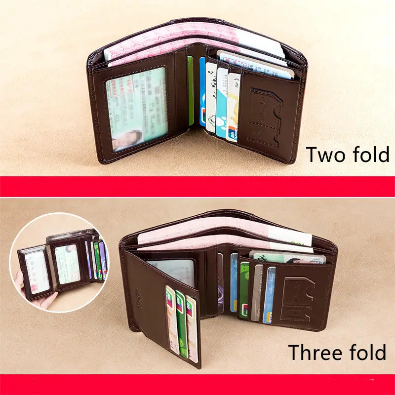 Black Cowhide Anti-Theft Wallet for Men in the United States CHF Markets