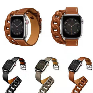 Calfskin Leather Watch Strap for 41/45mm Apple Watches Classic Feel - Feels Good Happy Wrists calfskin leather watch