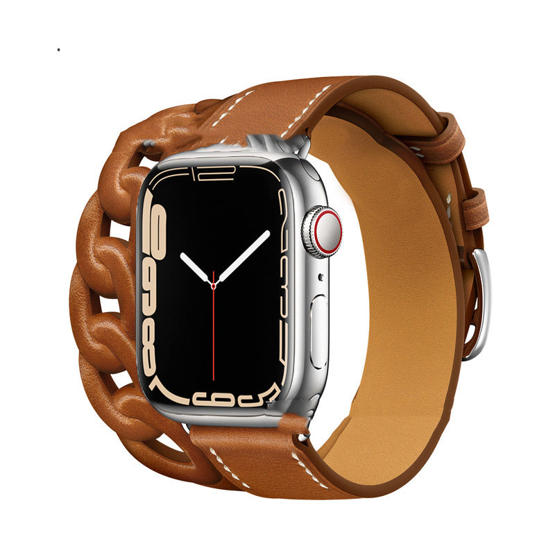 Calfskin Leather Watch Strap for 41/45mm Apple Watches Classic Feel - Feels Good Happy Wrists calfskin leather watch