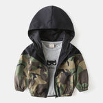 Camouflage Color Matching Jacket with Hood for Spring and Autumn - camouflage color matching jacket