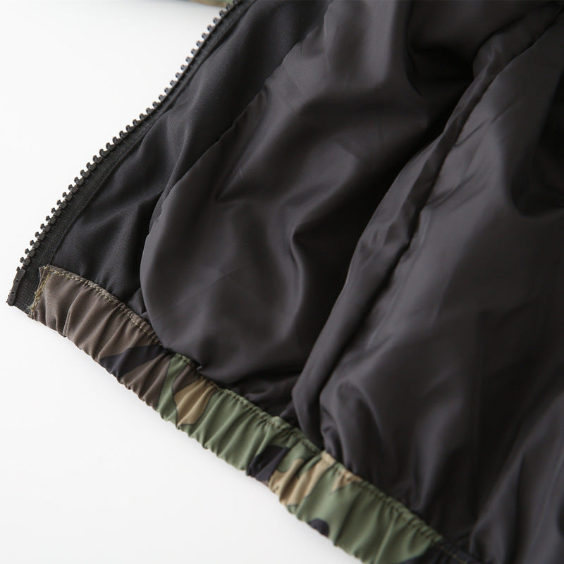 Camouflage Color Matching Jacket with Hood for Spring and Autumn - camouflage color matching jacket