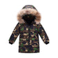 Camouflage Fur Collar Wadded Jacket with Detachable for Kids - Teleplus wadded jacket camouflage fur collar detachable