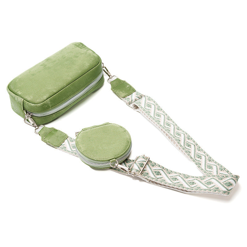 Candy Color Shoulder Messenger Bag with Wide Strap for Women - shoulder messenger bag wide strap candy color