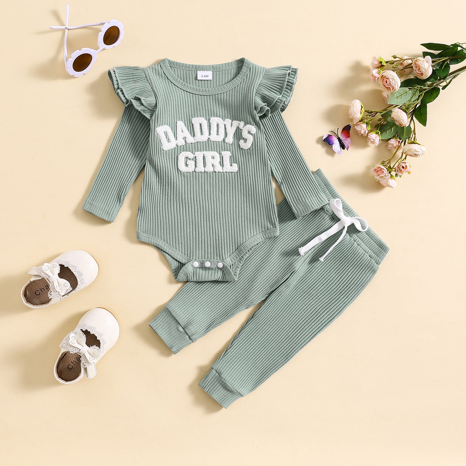 Candy Color Sunken Stripe Letter Embroidery Suit - Candy Color Sunken Stripe Suit for Tiny Trendsetters