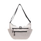Canvas Dumpling Bag Medium Crossbody Purse with Zipper Pocket for Women