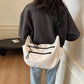 Canvas Dumpling Bag Medium Crossbody Purse with Zipper Pocket for Women